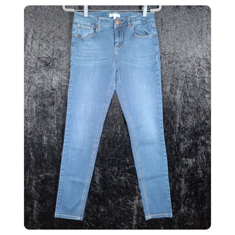 Love Fire Juniors Skinny Jeans Blue Medium Wash Mid Rise Size 9 Tapered Leg